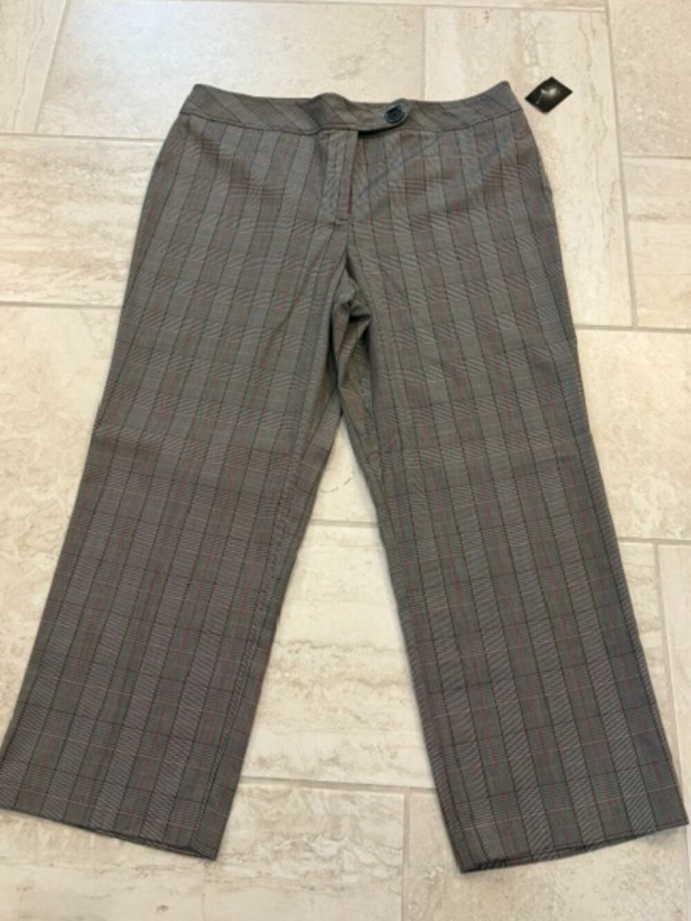 NWT Versailles Glen Plaid Wide Leg Trousers Size 20W Career Capsule Wardrobe - Picture 2 of 7